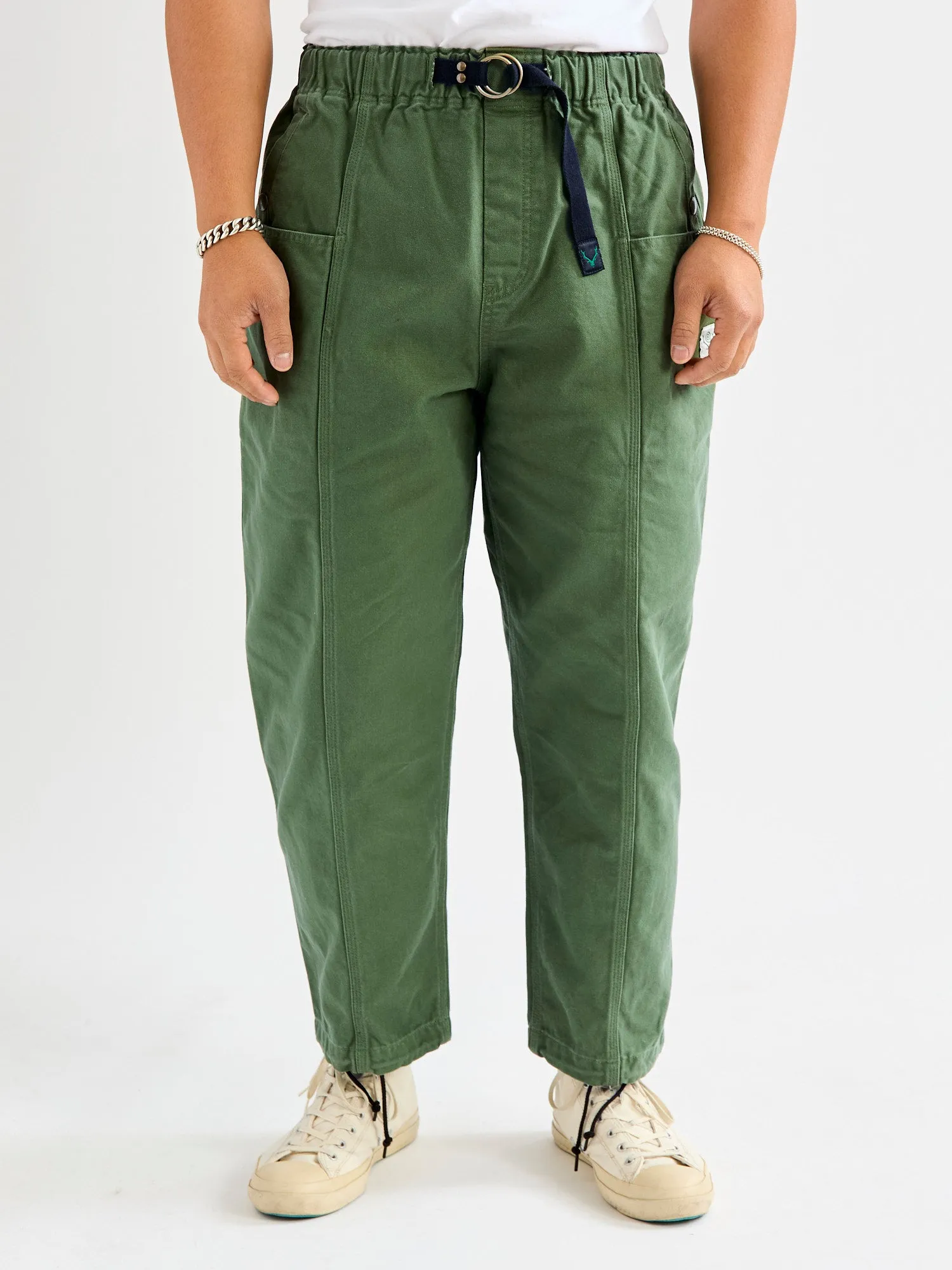 11.5oz Cotton Canvas Belted C.S Pant in Moss Green