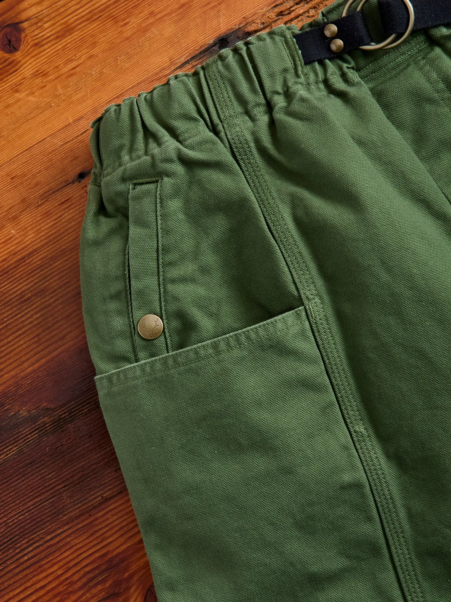 11.5oz Cotton Canvas Belted C.S Pant in Moss Green