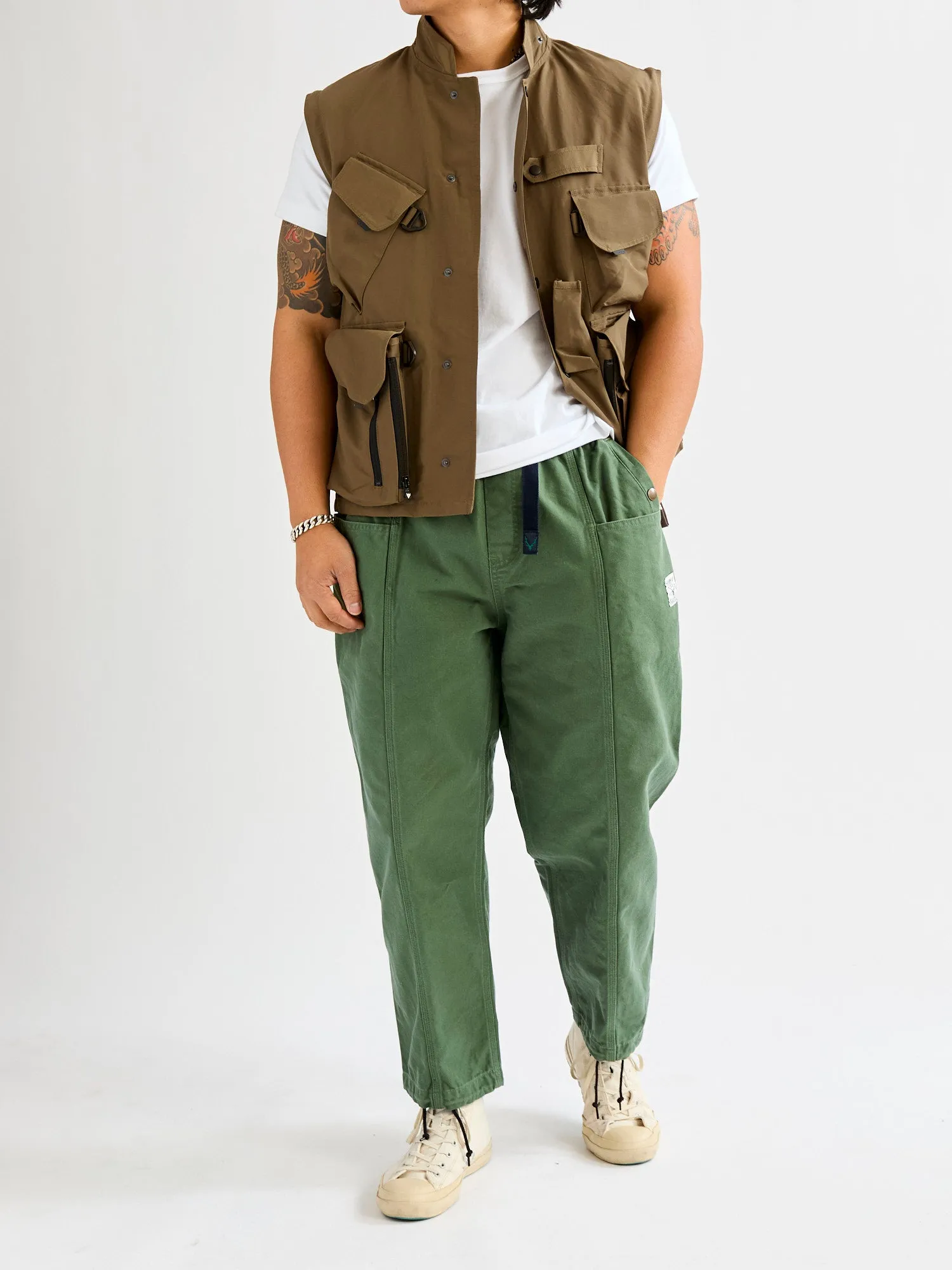 11.5oz Cotton Canvas Belted C.S Pant in Moss Green