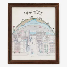 1980 Wood Framed New York Poster