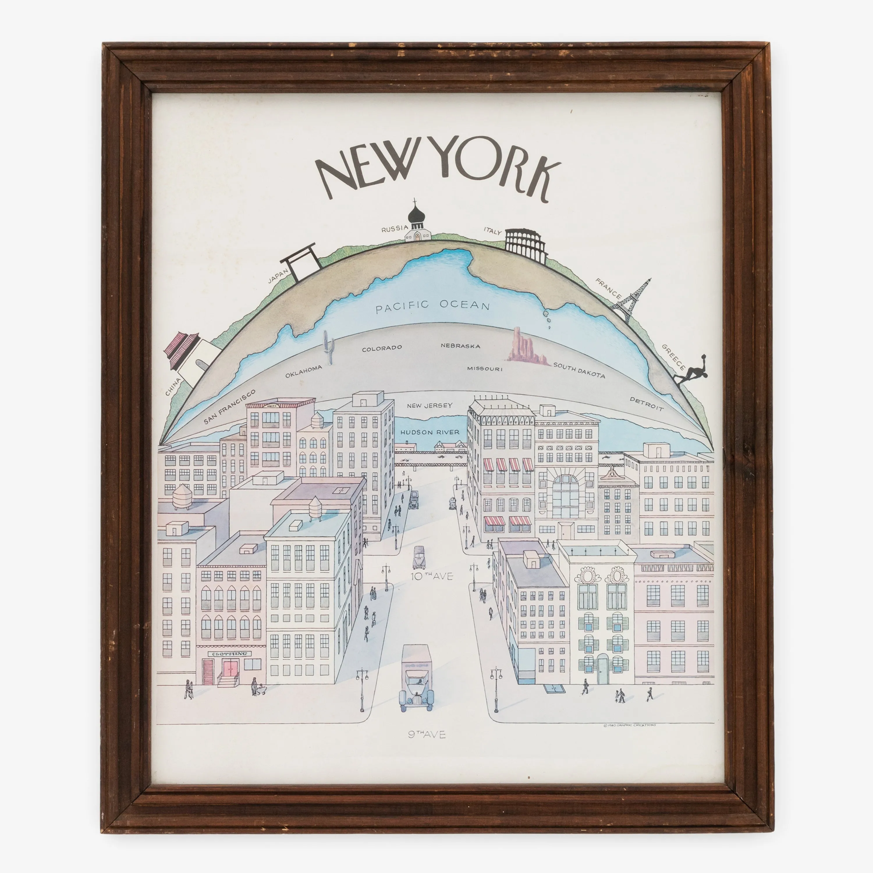 1980 Wood Framed New York Poster