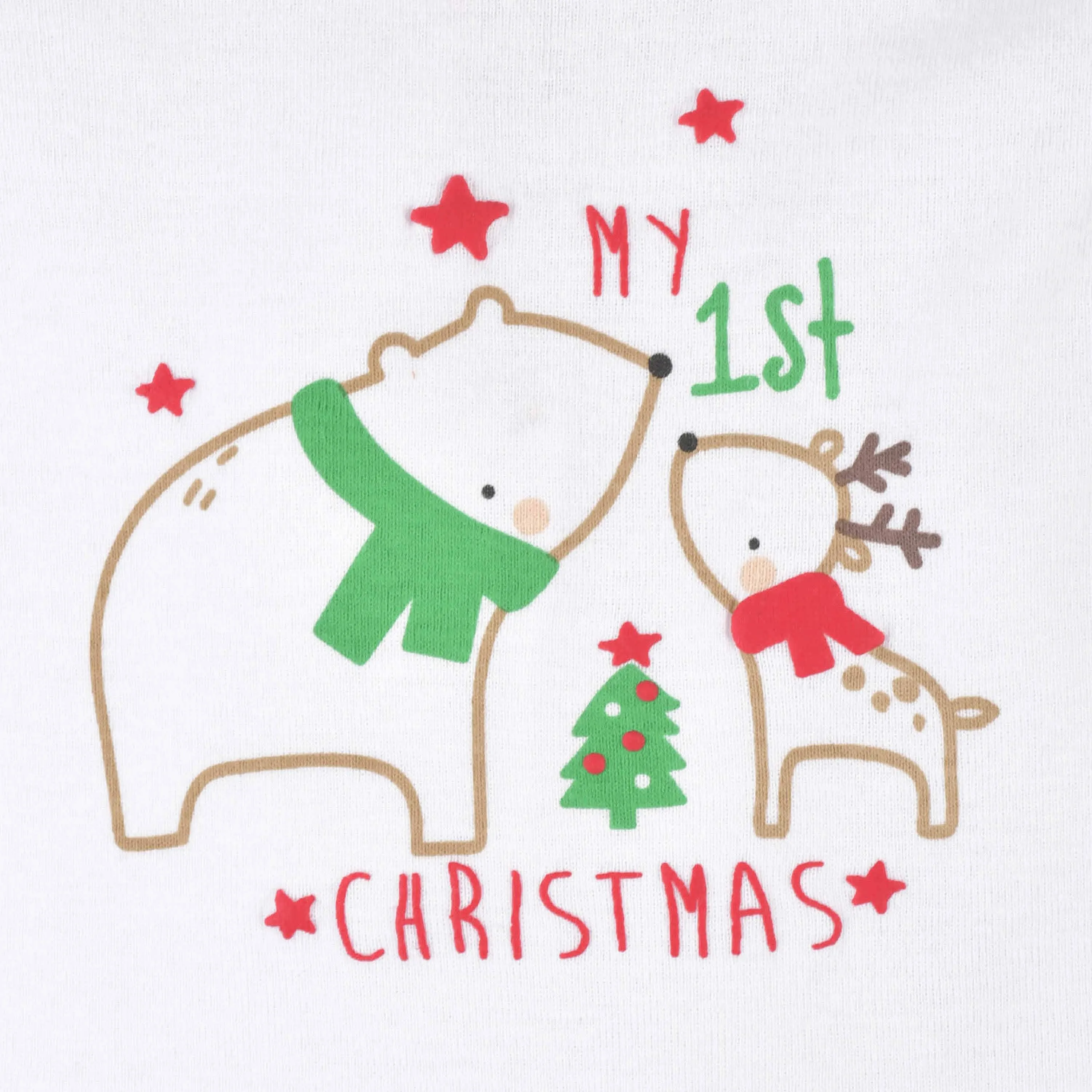 3-Piece Baby Neutral Polar Bear & Reindeer Onesies® Bodysuit, Pants, & Cap Set
