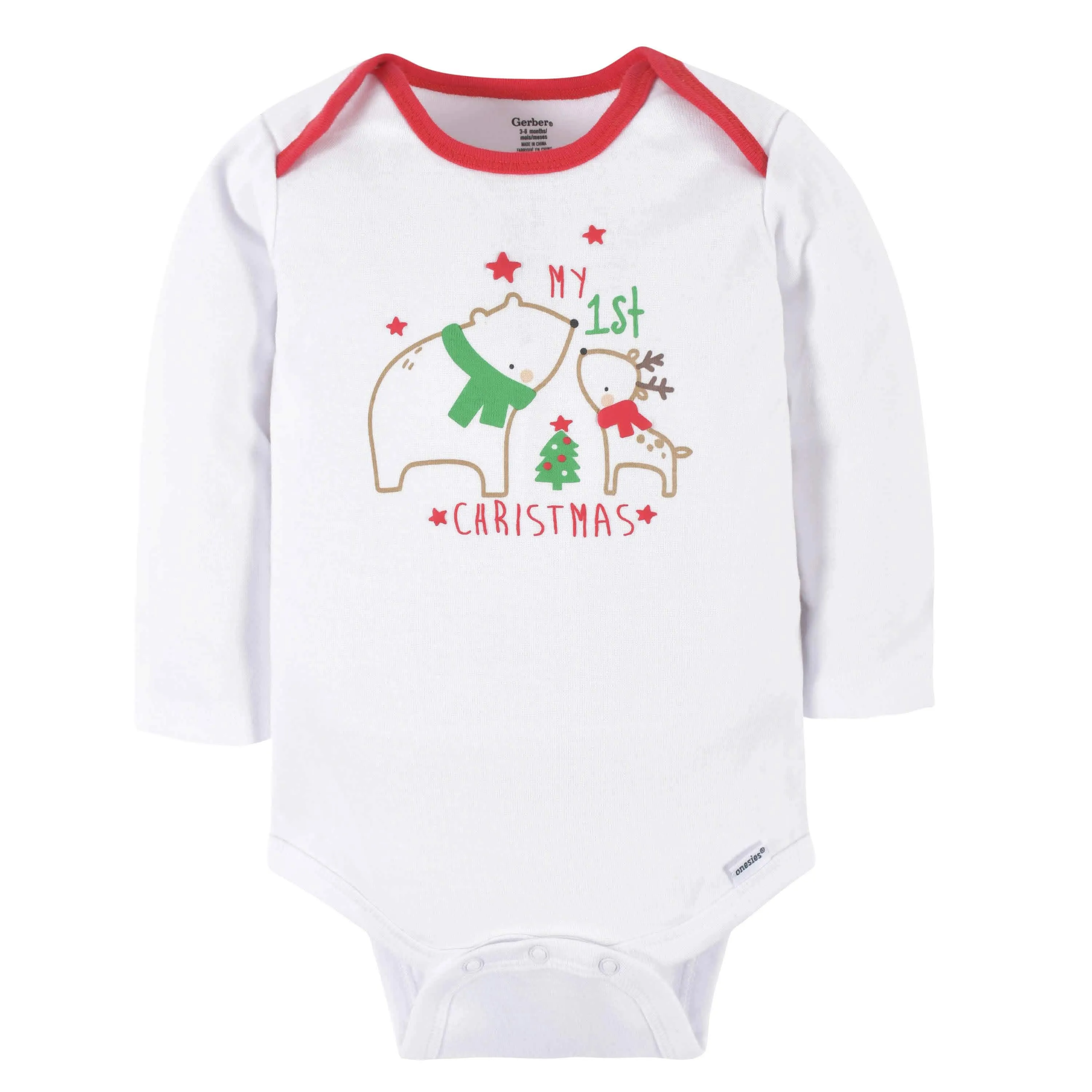 3-Piece Baby Neutral Polar Bear & Reindeer Onesies® Bodysuit, Pants, & Cap Set