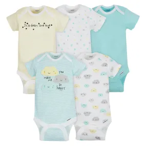 5-Pack Short Sleeve Clouds Onesies® Bodysuits