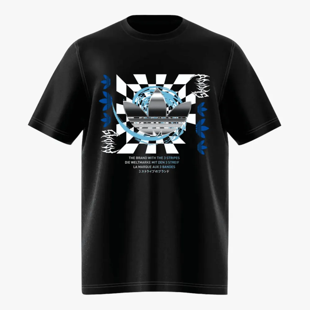 adidas Mens Tref Gfx Short Sleeve Tee Black