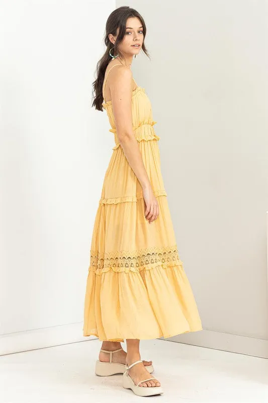 Amber Yellow Forever Us Ruffle Tiered Maxi Dress