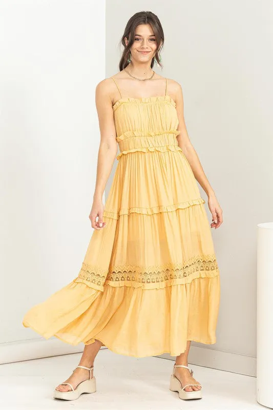 Amber Yellow Forever Us Ruffle Tiered Maxi Dress