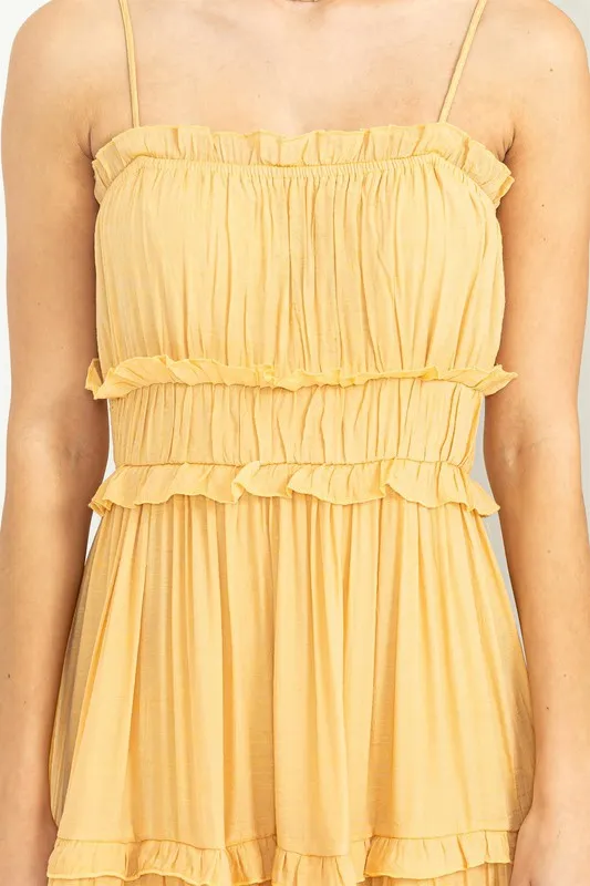 Amber Yellow Forever Us Ruffle Tiered Maxi Dress