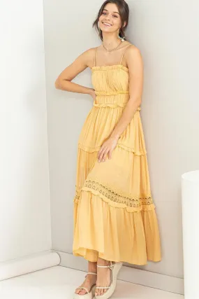 Amber Yellow Forever Us Ruffle Tiered Maxi Dress