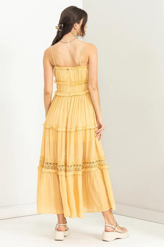 Amber Yellow Forever Us Ruffle Tiered Maxi Dress