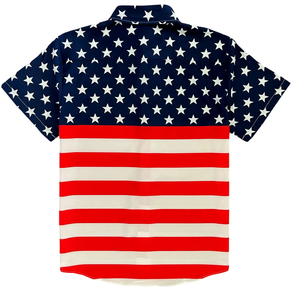 American Flag 4th Of July Men’s Short Sleeve Button Down Shirt