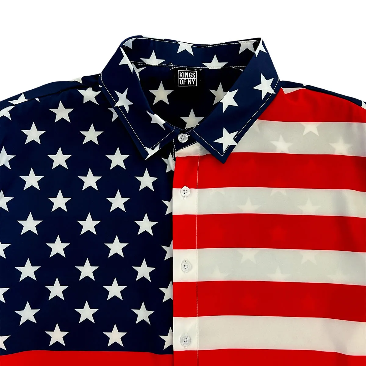 American Flag 4th Of July Men’s Short Sleeve Button Down Shirt