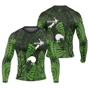 Aotearoa Kiwi Bird Men's Long Sleeve Rash Guard