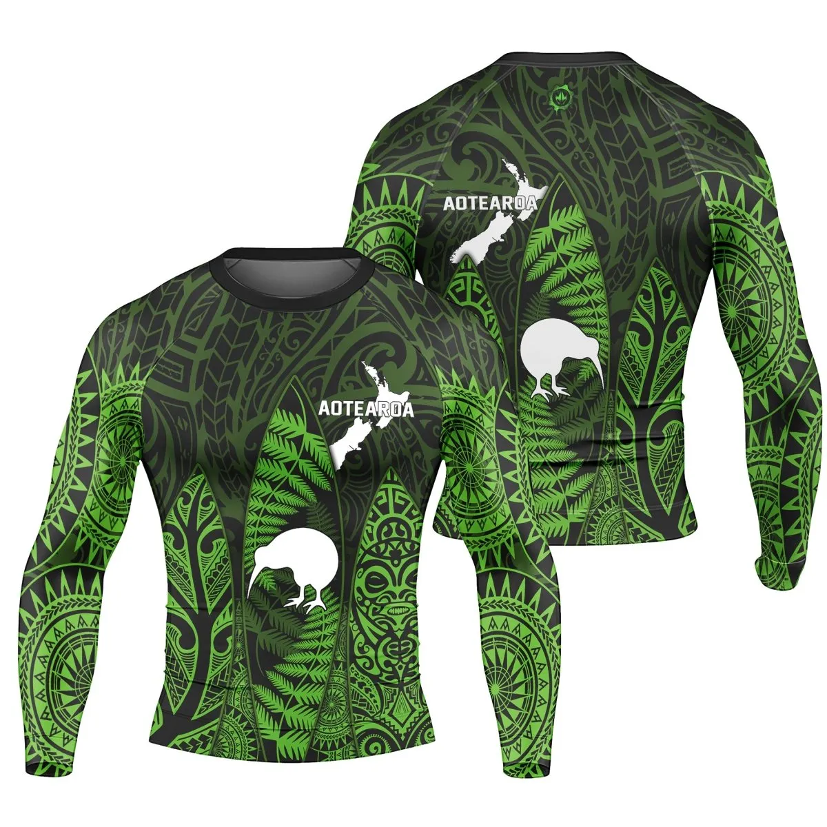 Aotearoa Kiwi Bird Men's Long Sleeve Rash Guard