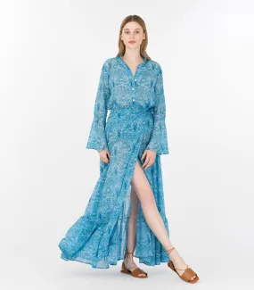 Aquarium Print Maxi Wrap Skirt