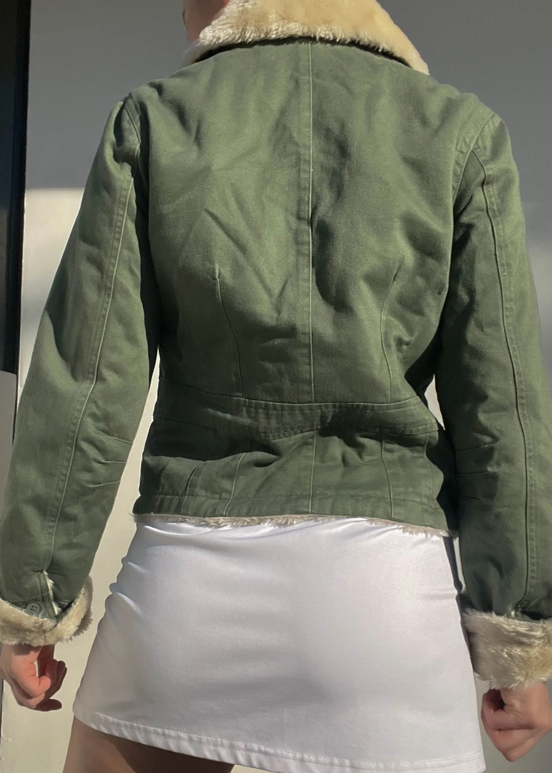 Army Green Fur Trim Jacket (M)