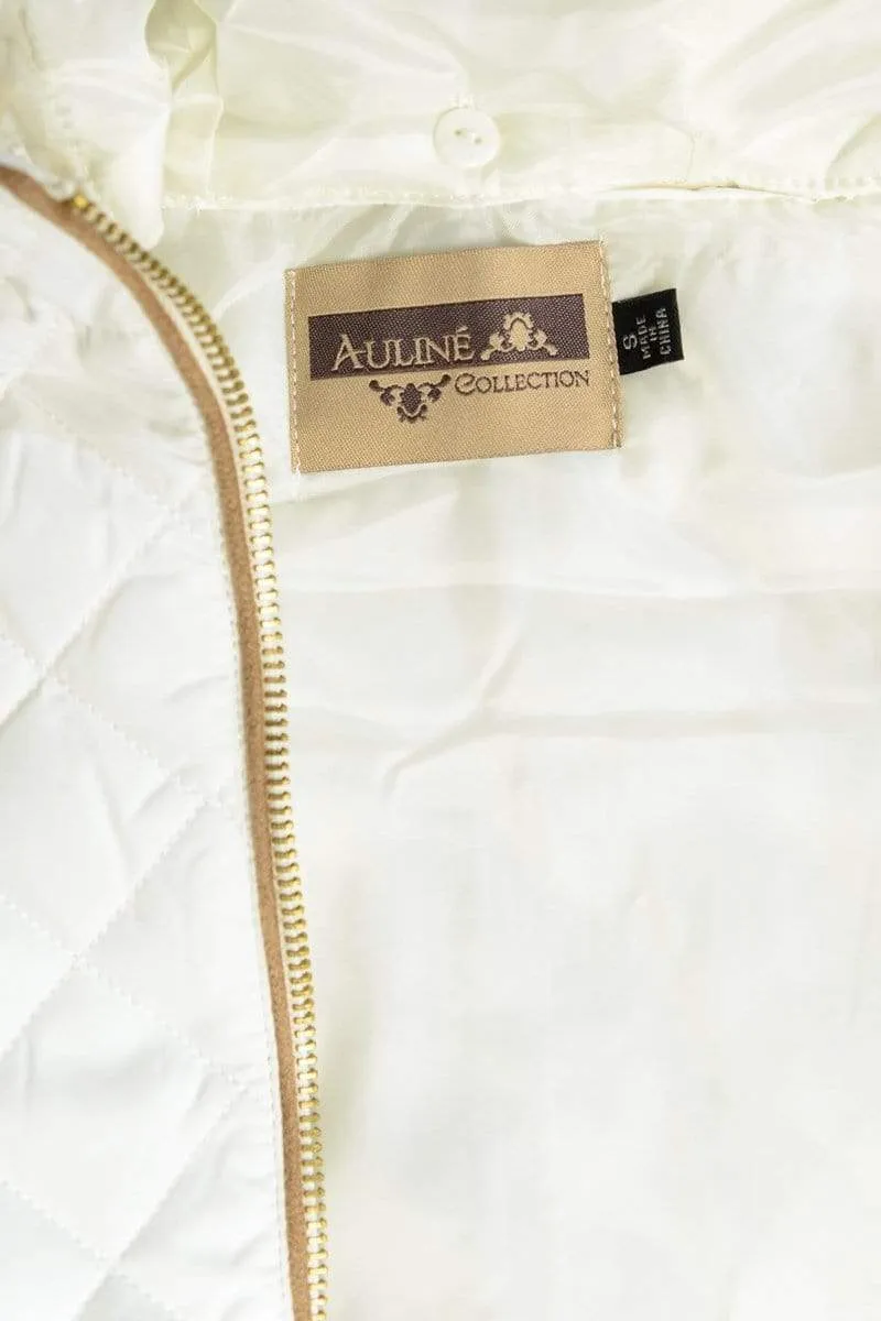 Auliné Collection Womens Quilted Zip Up Lightweight Fur Hooded Padding Vest