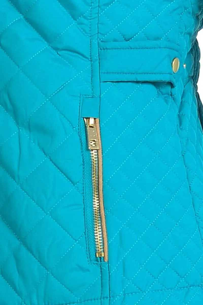 Auliné Collection Womens Quilted Zip Up Lightweight Fur Hooded Padding Vest