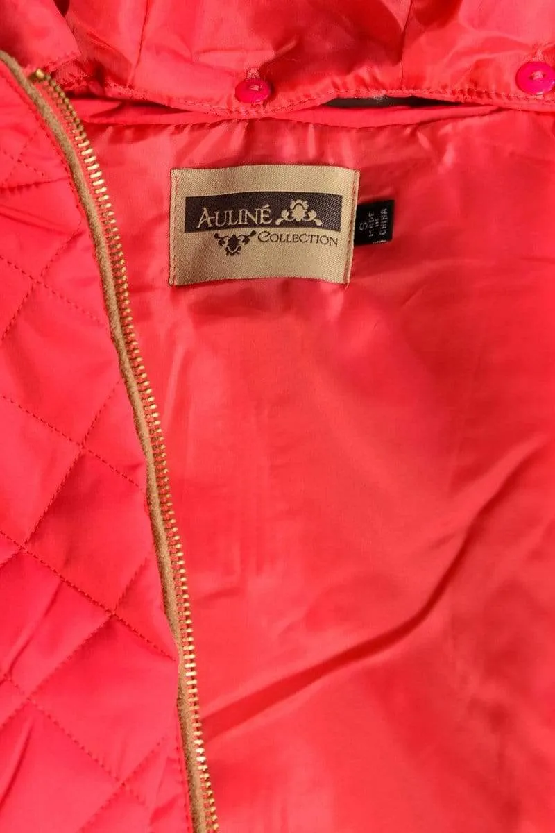 Auliné Collection Womens Quilted Zip Up Lightweight Fur Hooded Padding Vest