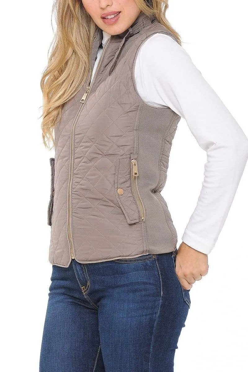 Auliné Collection Womens Quilted Zip Up Lightweight Padding MFZP Vest
