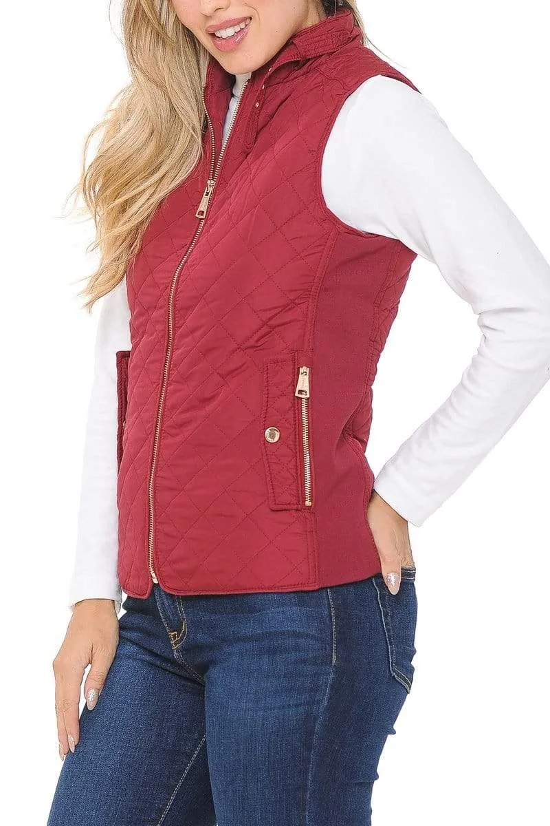 Auliné Collection Womens Quilted Zip Up Lightweight Padding MFZP Vest