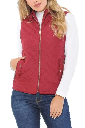 Auliné Collection Womens Quilted Zip Up Lightweight Padding MFZP Vest