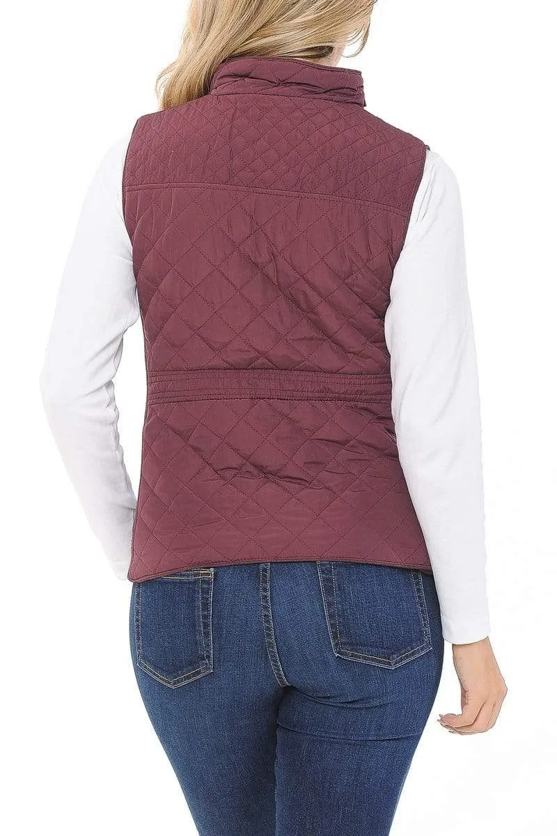 Auliné Collection Womens Quilted Zip Up Lightweight Padding MFZP Vest