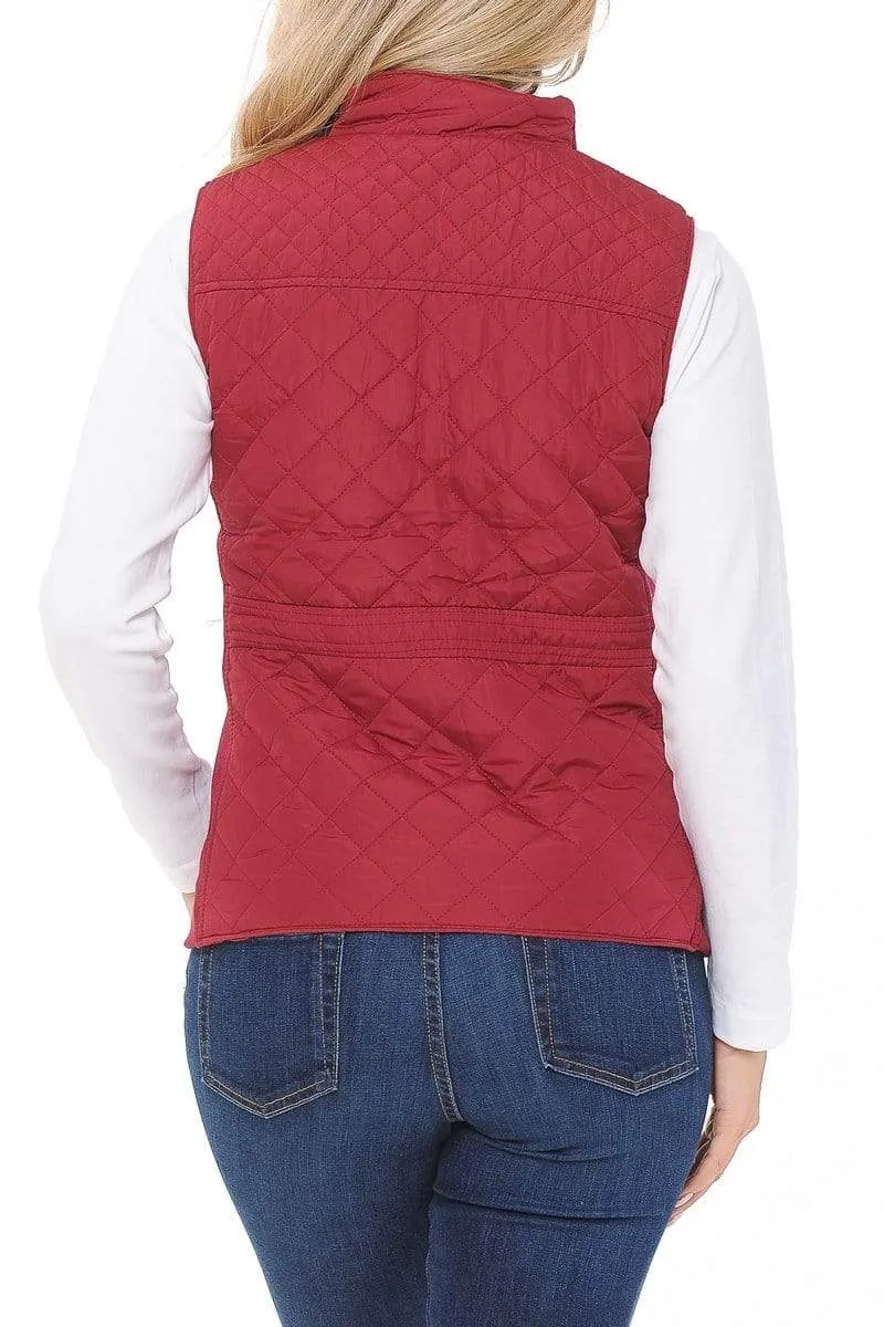 Auliné Collection Womens Quilted Zip Up Lightweight Padding MFZP Vest