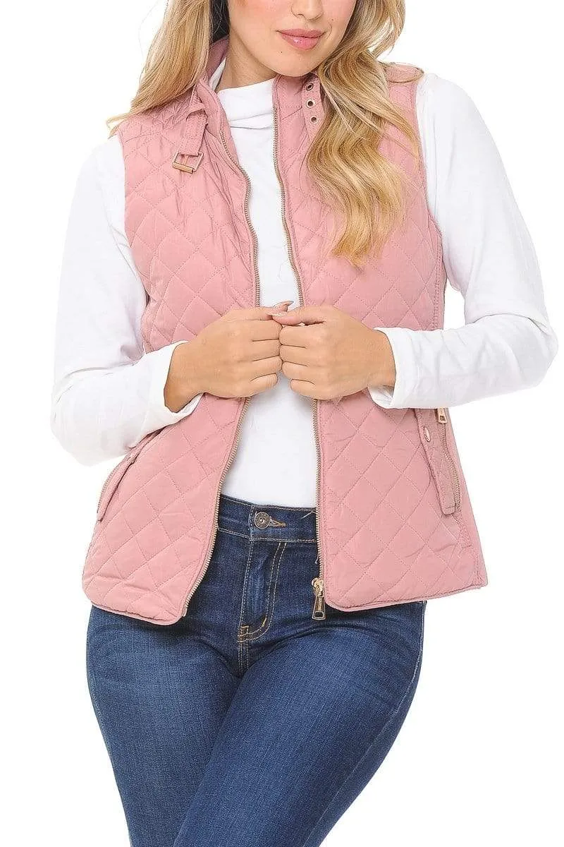 Auliné Collection Womens Quilted Zip Up Lightweight Padding MFZP Vest