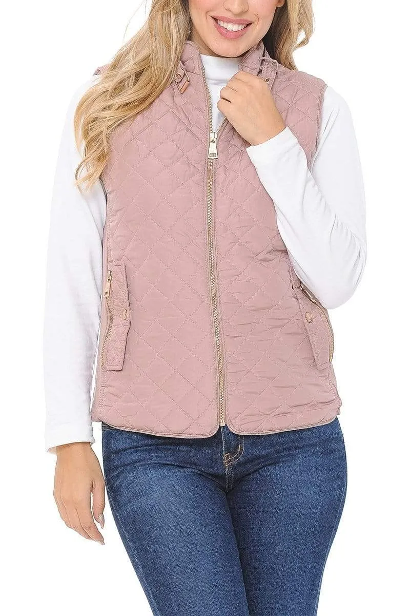 Auliné Collection Womens Quilted Zip Up Lightweight Padding MFZP Vest