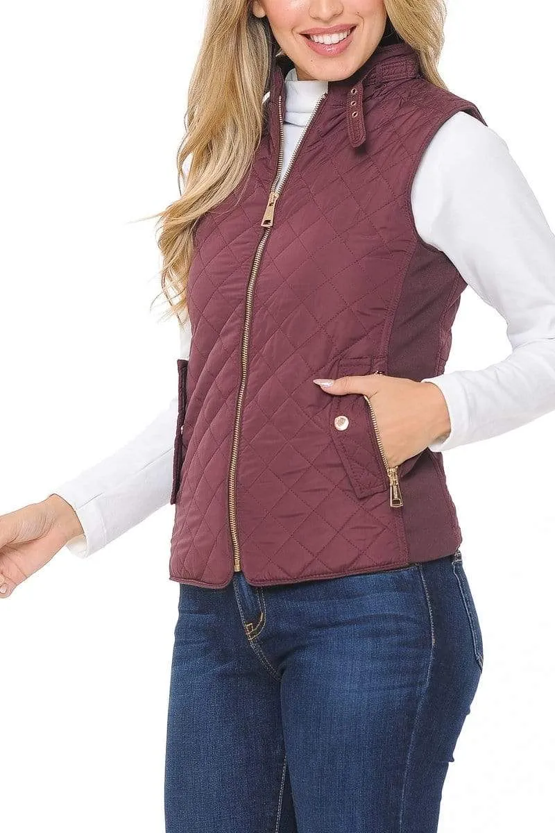 Auliné Collection Womens Quilted Zip Up Lightweight Padding MFZP Vest