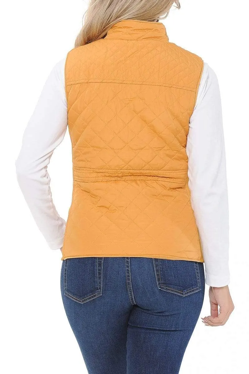 Auliné Collection Womens Quilted Zip Up Lightweight Padding MFZP Vest