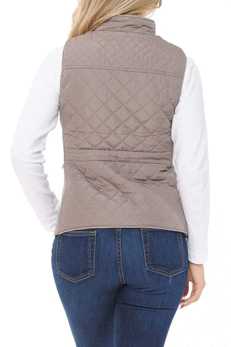 Auliné Collection Womens Quilted Zip Up Lightweight Padding MFZP Vest