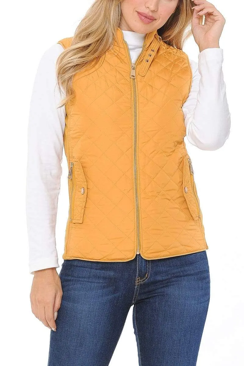 Auliné Collection Womens Quilted Zip Up Lightweight Padding MFZP Vest