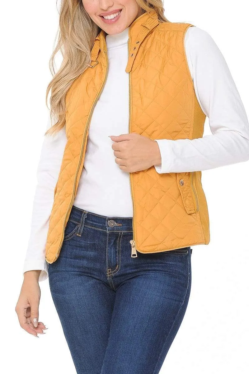 Auliné Collection Womens Quilted Zip Up Lightweight Padding MFZP Vest