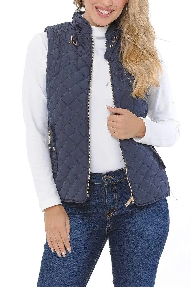 Auliné Collection Womens Quilted Zip Up Lightweight Padding MFZP Vest