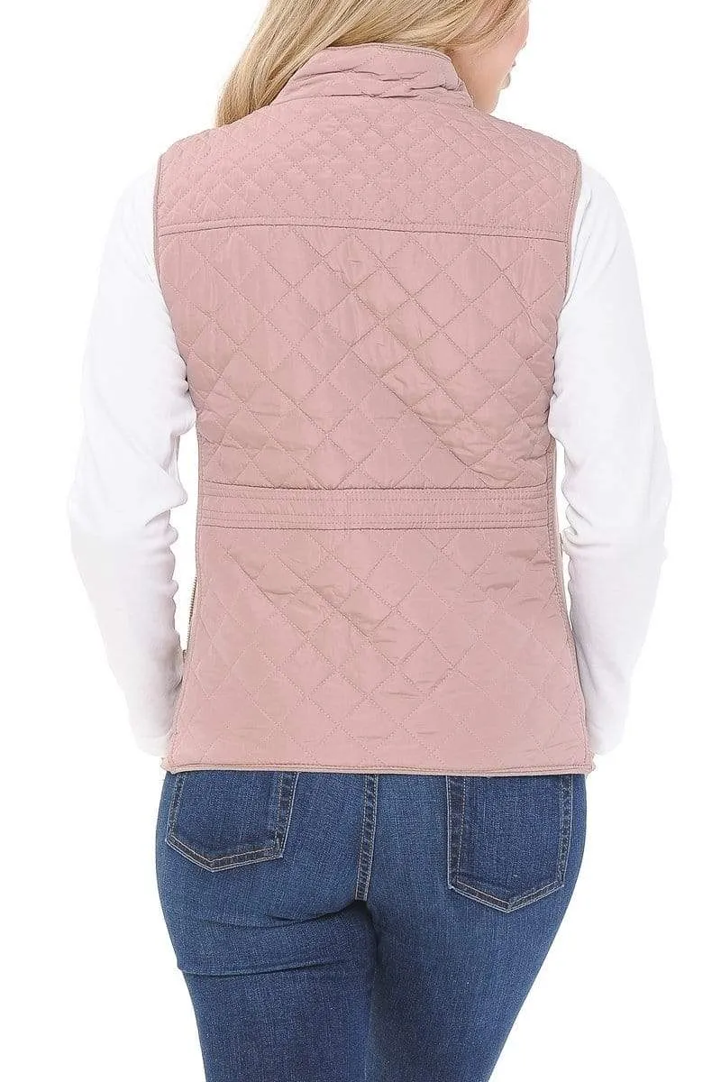 Auliné Collection Womens Quilted Zip Up Lightweight Padding MFZP Vest