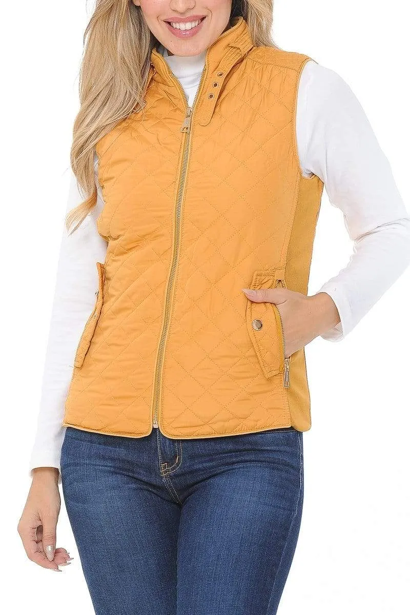 Auliné Collection Womens Quilted Zip Up Lightweight Padding MFZP Vest