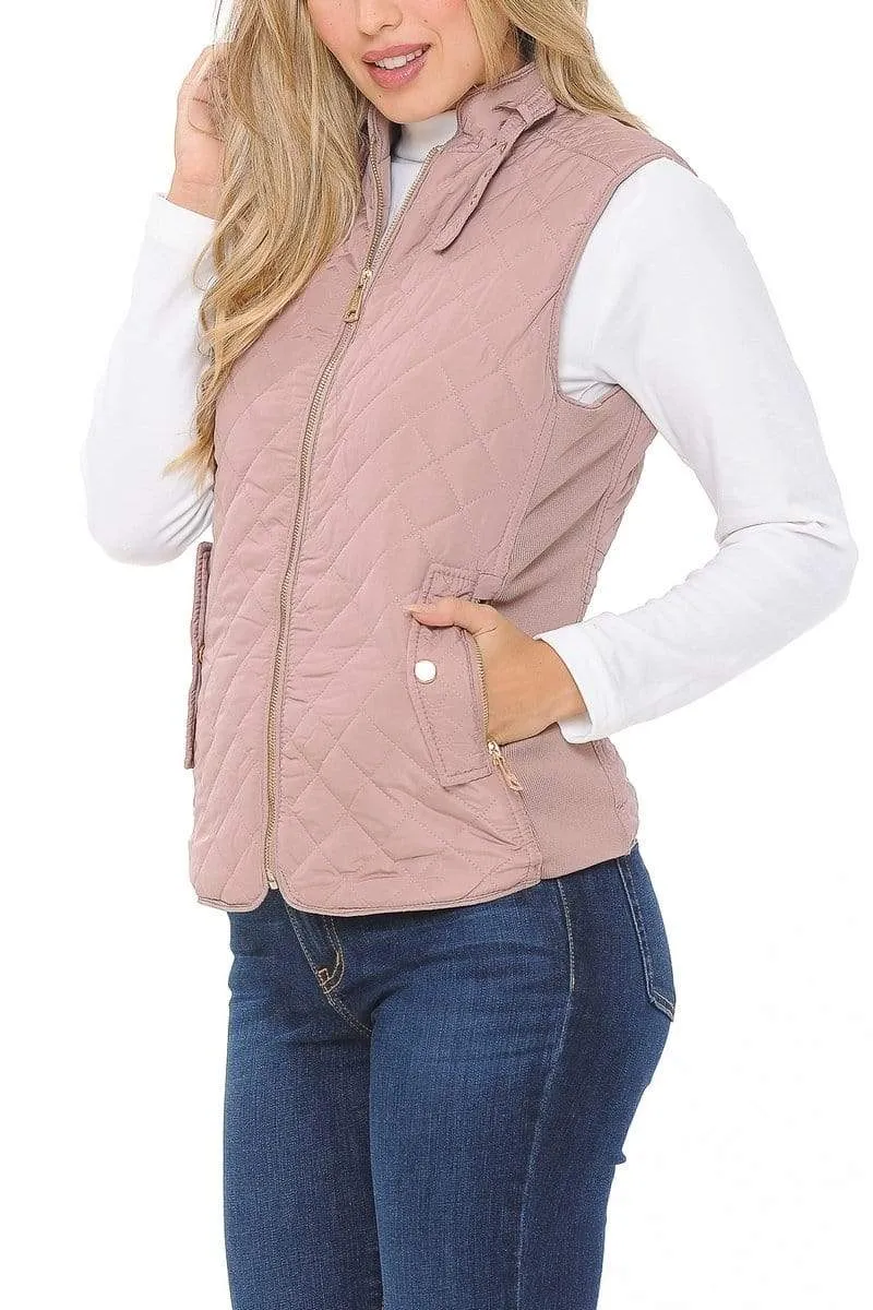 Auliné Collection Womens Quilted Zip Up Lightweight Padding MFZP Vest