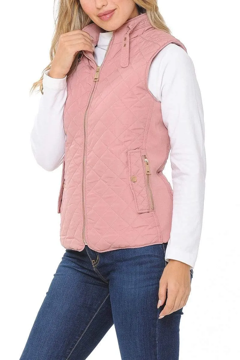 Auliné Collection Womens Quilted Zip Up Lightweight Padding MFZP Vest