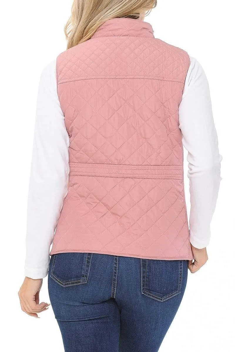 Auliné Collection Womens Quilted Zip Up Lightweight Padding MFZP Vest