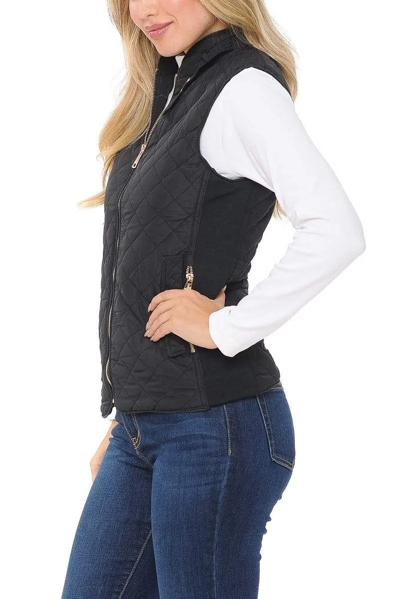 Auliné Collection Womens Quilted Zip Up Lightweight Padding MFZP Vest