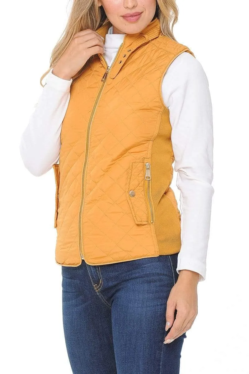 Auliné Collection Womens Quilted Zip Up Lightweight Padding MFZP Vest