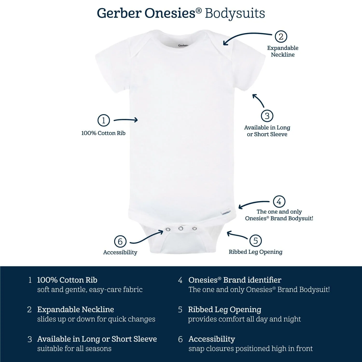 Baby Neutral Reindeer Long Sleeve Onesies® Bodysuit