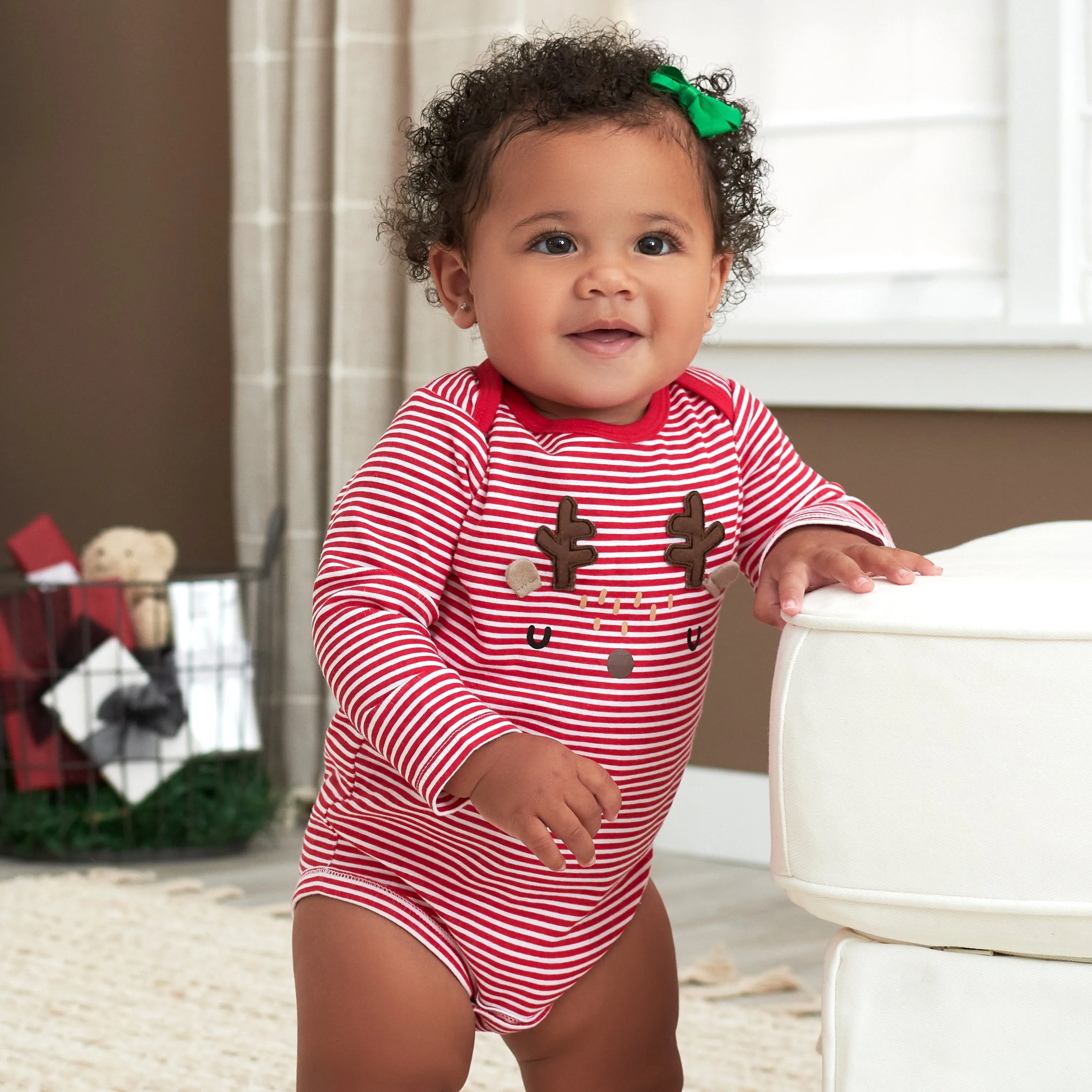 Baby Neutral Reindeer Long Sleeve Onesies® Bodysuit
