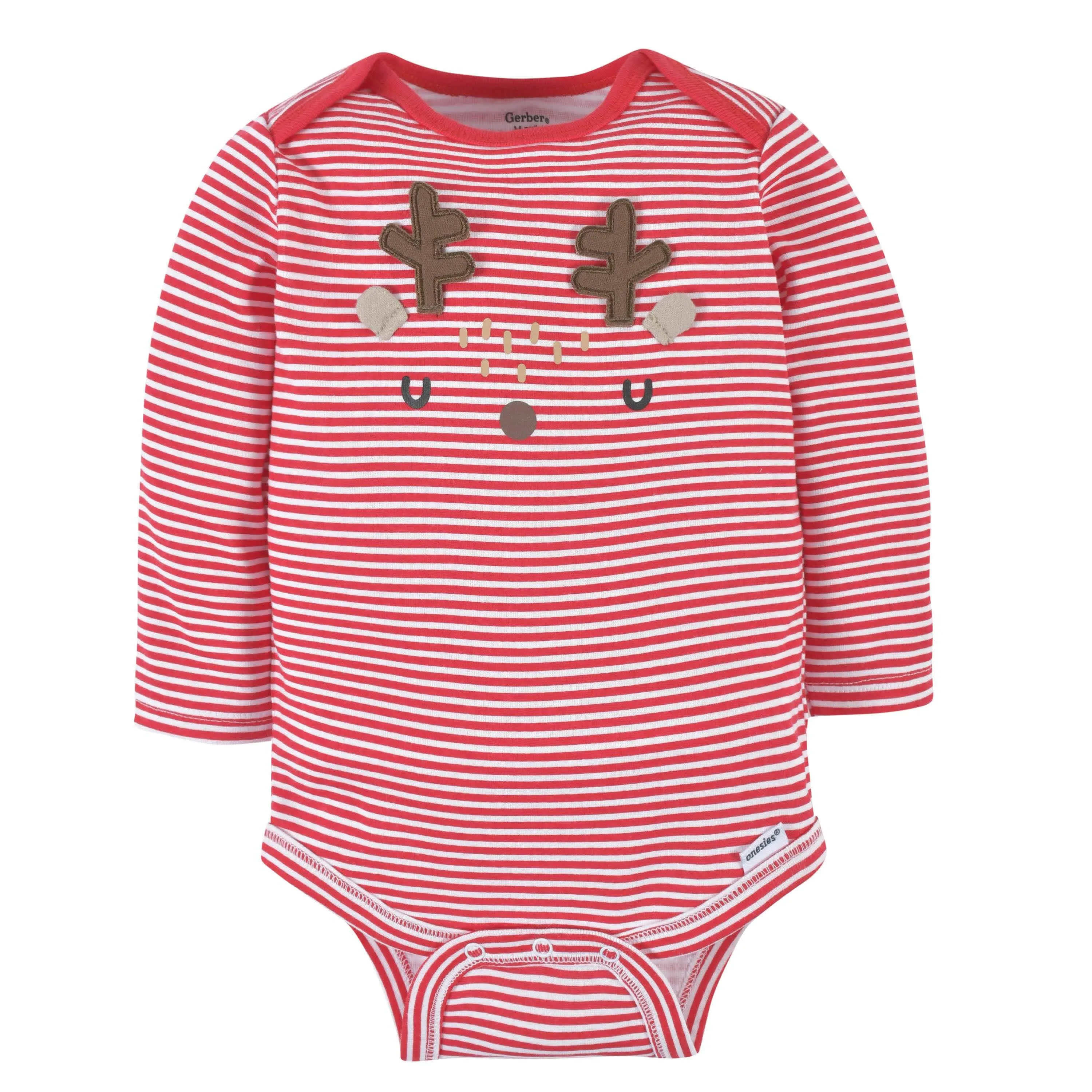 Baby Neutral Reindeer Long Sleeve Onesies® Bodysuit