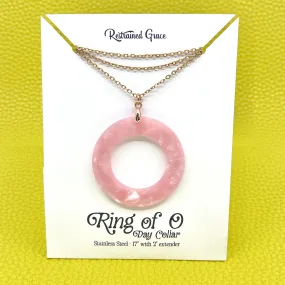 Big & Bold Acetate Ring of O Day Collar - Pink Marble