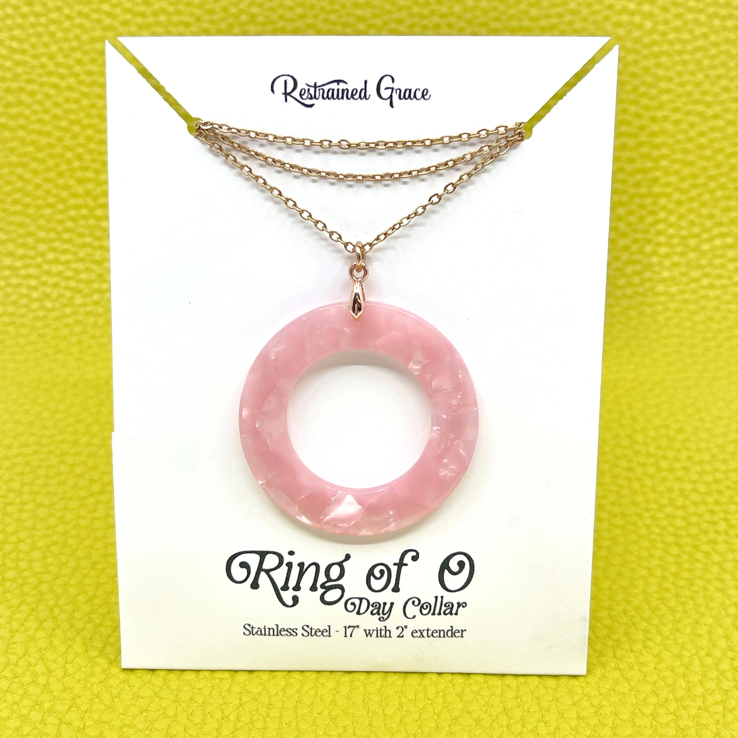 Big & Bold Acetate Ring of O Day Collar - Pink Marble