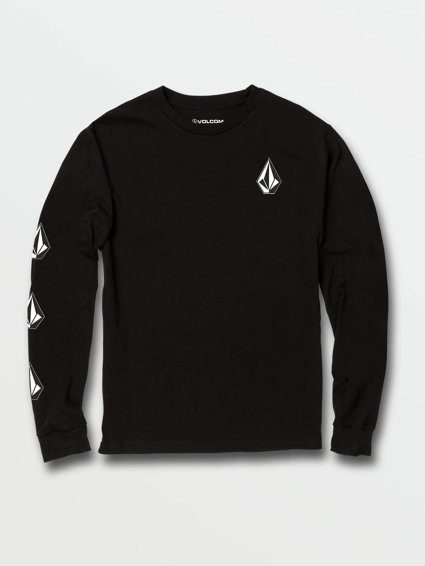 Big Boys Iconic Stone Long Sleeve Tee - Black