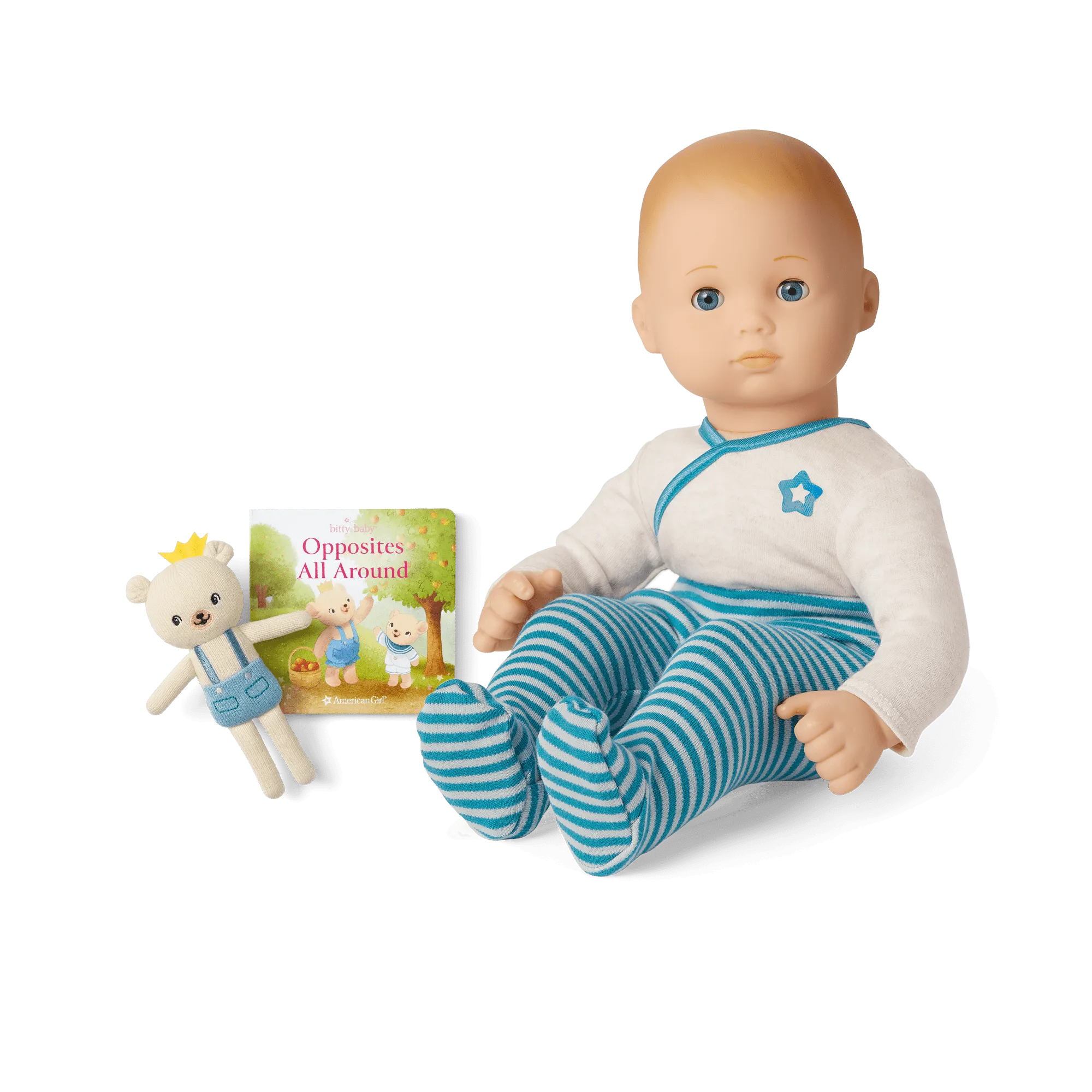 Bitty Baby® Doll #3 in Soft Blue   Bear Friend & Board Book